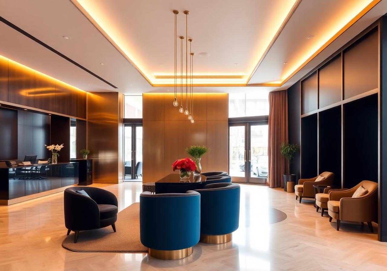 Modern hotel lobby